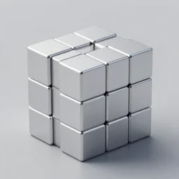 soma cube stacked, simple, silver steel, trending on behance, keyshot 1 1