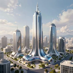 high - tech city of the future style of zatzka hans. urban dream. trending on artstation
