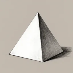 sketch of a pyramid painted so it looks like a triangle