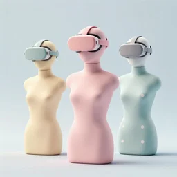 3 d matte render, vr goggles, mannequins, hsiao - ron cheng, pastel colors, hyperrealism, pastel, polkadots, minimal, simplistic, amazing composition, vaporwave, wow, gertrude abercrombie, beeple, minimalistic graffiti masterpiece, minimalism, 3 d abstract render overlayed, black background, psychedelic therapy, trending on artstation, ink splatters, pen lines, incredible detail, creative, positive energy, happy, unique, negative space, pure imagination painted by artgerm