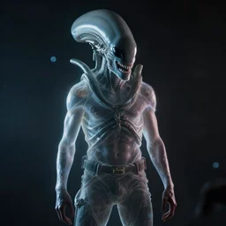 a man, hyperrealistm still from the movie alien, studio lighting, ethereal, horror