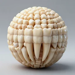 sphere made out of human teeth, 4K, realistic, hyperdetailed