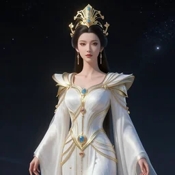 portrait of the powerful empress of the solar system in the style of ian llanas. glowing, ornate and intricate linework, stunning, dynamic lighting, ultrafine and hyperdetailed.