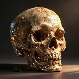 skull made out of transistors