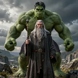 film still of gandalf starring as the hulk, cnn news footage.