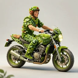 portrait of motorbike made of plants, by giuseppe arcimboldo and paul barson and annie leibovitz and faith yata and artgerm and alphonse mucha, photorealistic, f 1. 8, soft lightning, high detail, 8 k