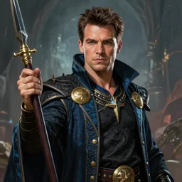 A fantasy comic book style portrait painting of a rick astley as a mage, unreal 5, DAZ, hyperrealistic, octane render, RPG portrait, dynamic lighting
