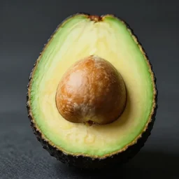 a cinematic photograph of a perfect avocado half without the pip in the center, but instead just the green flesh, ultra realistic, 4 k
