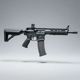 minimalist m4 carbine inspired by Tesla, studio lighting, photorealistic, highly detailed, trending on artstation, weapon concept art, weaponry concept designs, full color