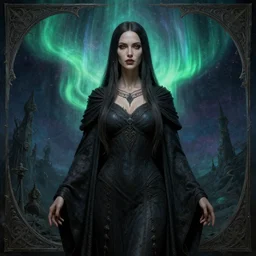 priestess of the damned, megan fox, 8 k resolution, concept art, detailed matte painting, eldritch, unreal engine, gustave dore, detailed painting, maximalist, 4 k, 8 k resolution, 3 d shading, rendered in blender, astral aurora, hyperdetailed, intricate, polished