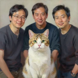 greg manchess painting of of a cute cat, painting, trending on artstation, by huang guangjian and gil elvgren and sachin teng