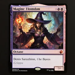 magic the gathering card of a witch, octane render, artgerm, denis sarazhin, beeple, greg rutkowski, rim light, vibrant colors, highly detailed, dramatic lighting, 8 k, trending on artstation, very coherent