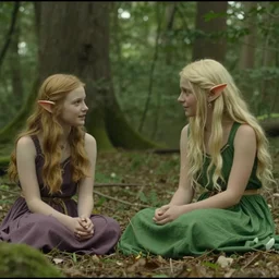 2 4 0 p footage, 2 0 0 6 youtube video, low quality photo, elf maiden telling stories in a forest