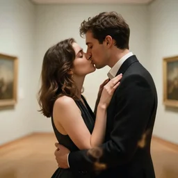 the couple's last kiss, photo made by Arthur Elgort award winning, very known photo, 4K, museum