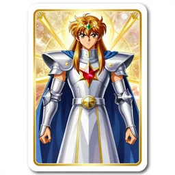 A Game card of Jesus as a knight of zodiac using a the saint seiya Sacred Heart armor, by Stanley Artgerm Lau, WLOP, Rossdraws, James Jean, Andrei Riabovitchev, Marc Simonetti, Yoshitaka Amano, ArtStation, CGSociety,