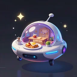 concept art of a cute little hovering home cyberpunk drone that serves breakfast, from the neo - noir anime anime film ; character concept exploration, concept art, trending on artstation