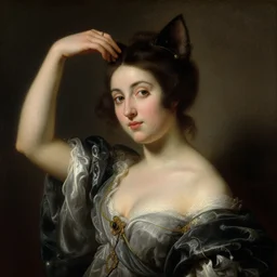 detailed potrait of cat woman in baroque painting, girl graceful,, painting by gaston bussiere, craig mullins, j. c. leyendecker, lights, art by ernst haeckel, john william godward, hammershøi,,