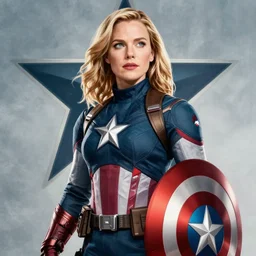 high quality film poster of Christina Hendricks as Captain America