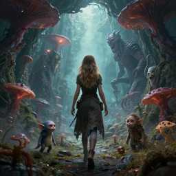 by artgerm and agostino arrivabene, visually stunning, cinematic, ultra realistic, hyper realism, epic, octane render, unreal engine,, a girl guiding portal to another dimension, surreal, fungal enchanter, murloc tinyfin, dread infernal, wee whelp
