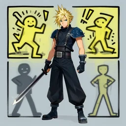 final fantasy vii concept art by keith haring