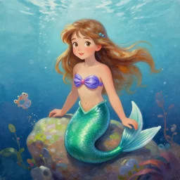 littlemermaid by yasar vurdem painting, artstation, artgerm, trending on artstation - c 3. 5