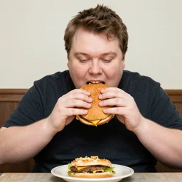 Fat Kevin Spacey eating burgers