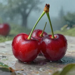 concept art still life of closeup cherries by 司 机, 橡 树 山 雨, 黄 凤 年 啊, ruo xin, rongzhen luo, fenghua zhong, ruan jia. fine details, trending on artstation.