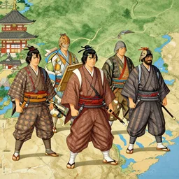Ottomans invading medieval Japan, high detail