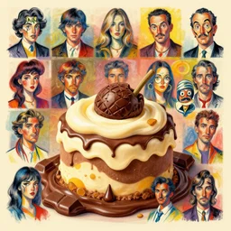 chocolate dreams mango cream by beeple, artgerm, aaron horkey, amanda sage, bauhaus, salvador dali, bernie wrightson, bruce pennington, frank, stella, anne stokes, alena aenami, angus mckie, alex grey, akira toriyama, arthur adams, andre masson, brian despain. abstract, artstation, design 4 k, native, hd