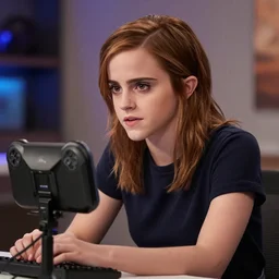 Emma Watson as a gaming Youtuber