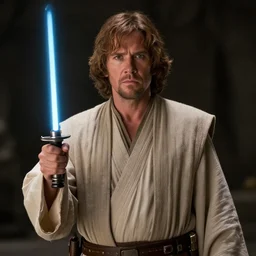obi - wan kenobi saying these aren't the droids you're looking for, movie still, photo realistic, dramatic,