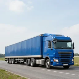 a blue truck that's 1 mile long