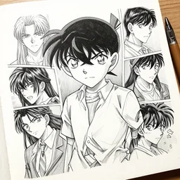はっとり へいし ； hattori heiji, pen and ink, intricate line drawings, by craig mullins, ruan jia, kentaro miura, greg rutkowski, loundraw