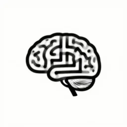 minimalist logo icon for a wandering mind, brain, maze, retro psychology, victo ngai, kilian eng, lois van baarle