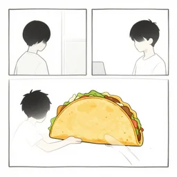 a taco man minimalist comics, behance hd by jesper ejsing, by rhads, makoto shinkai and lois van baarle, ilya kuvshinov, rossdraws global illumination ray tracing hdr radiating a glowing aura