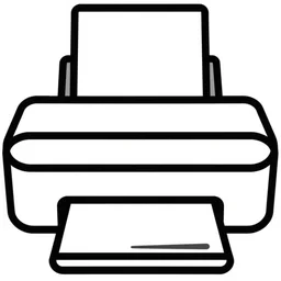 pinting image of the printer device. an image with an outline. white background. png quality
