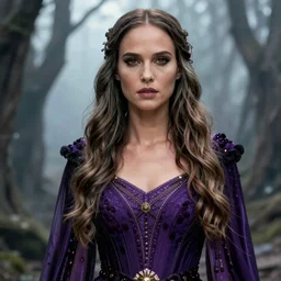 natalie portman as a sorceress, artstation, boris vallejo, highly detailed