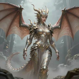 portrait of the firedragon queen by artgerm, Dragon in dragon lair, HD, full body dragon concept, flying dragon, Human body with dragon features, beautiful queen, perfect face, fantasy, intricate, elegant, highly detailed, digital painting, artstation, concept art, smooth, sharp focus, illustration, ray tracing, 4k realistic 3d rendered portrait, soft shading, soft colors, relaxed colors, hyperdetailed, wide angle lens, fantasy, futuristic horror, armor style of giger