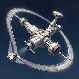 a space station shaped like a ring. digital painting. 4 k