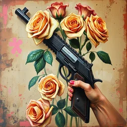 guns, roses, art by vrubel