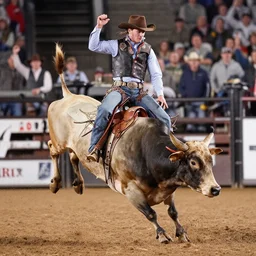 rodeo rider on bucking broco