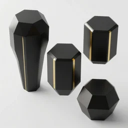 minimalistic procedural chaotic pattern of 3 d hexadonal scifi architecture, reflective black and gold, inspired by deus ex human revolution, render in octane