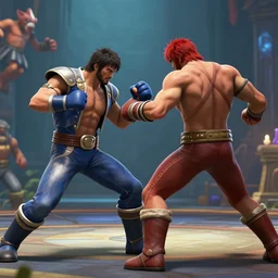 videogame screenshot of challenger andy fighting the 1 0 0 0 th gael