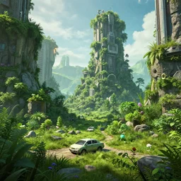 🌿🚗🌿🏘🌿, style artstation, style greg rutkowsk, octane render, unreal engine 6, epic game graphics, fantasy, ciberpunk, conceptual art, ray tracing