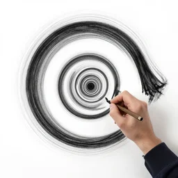 photo of man drawing self drawing droste effect
