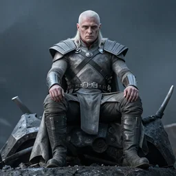 photo of white walker sitting on the iron thrown
