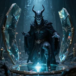 warlock scientist, master of mirrors, prism portal, godlike, cinematic style of the crow, 8 k