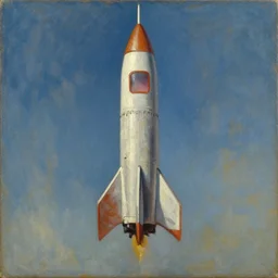 a painting of a rocket, by vilhelms purvitis, oil on canvas