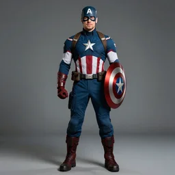detailed full body portrait of Walter white as capitan America, professional lighting