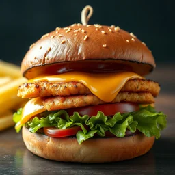 a deluxe fish burger, clean 8 k, sony a 7 iii, f 3. 5